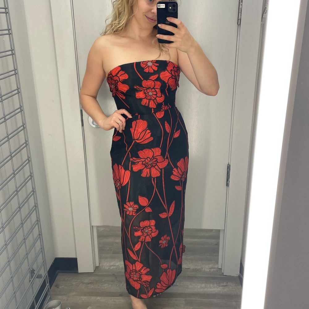 Milly NWT Shiloh Grand Fleur Strapless Dress - size 4